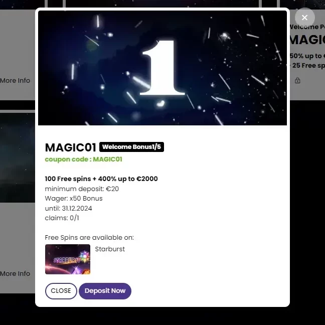 magic win welcome bonus 1