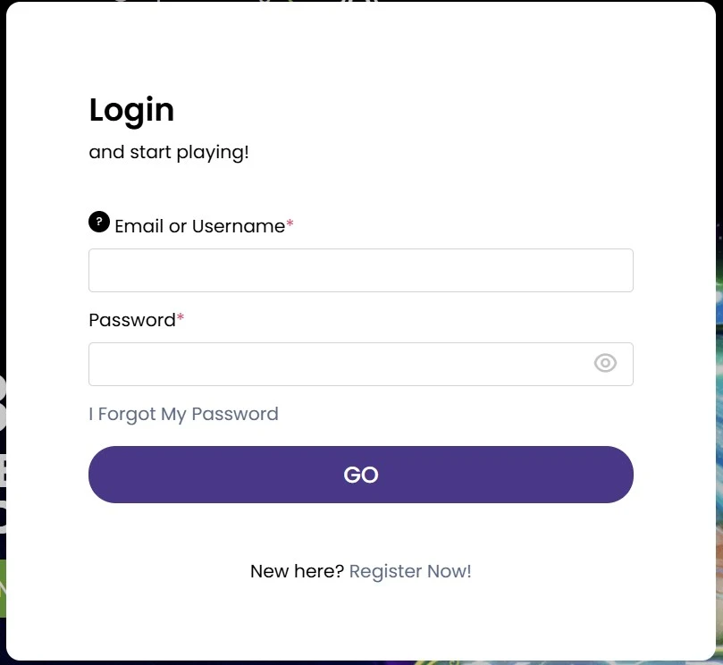Magic Win login form